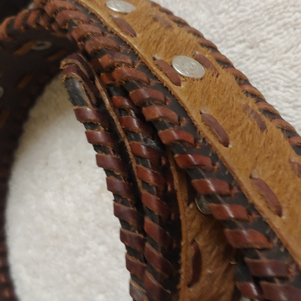 Horse hair, and leather western Cowgirl belt... Beautiful!!!!  Top quality - Picture 4 of 13